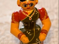 Wooden Kondapalli Bride Traditional Etikoppaka Toys Handpainted Golu Decoration Showpiece for Home Living Room Shelf Display Table Decor Wedding Gifting Item - Navaratri Golu Dolls