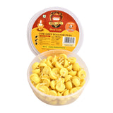 Yellow cow ghee diya wick in clear plastic container for pooja made of pure butter cotton for temple use