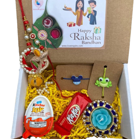 Rakhi family combo gift hamper for brother lumba set &