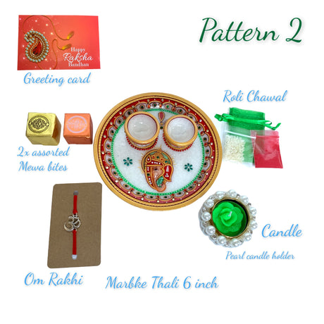 Rakhi gift hamper for brother with set - of 1 puja thali