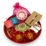 Rakhi gift hamper for brother with set - of 1 puja thali