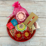 Rakhi gift hamper for brother with set - of 1 puja thali