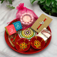 Rakhi gift hamper for brother with set - of 1 puja thali