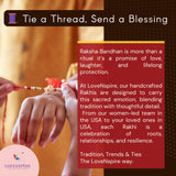 Image of Rakhi tying ceremony with traditional accessories and gifts for Rakshabandhan