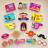 17 Pcs Rakhi Photo Booth Props for Photoshoot Happy Raksha Bandhan Sign Hindu Festival Party Favors Decorations Kit for Home Indoor Outdoor Decor - LoveNspire