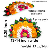 2 ct rangoli mat diwali decor semi circle tea light holders