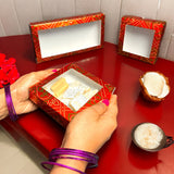 Sweet boxes for indian sweets red bandhani empty mithai box