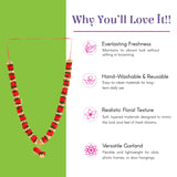 Vibrant red cream Varmala wedding garland artificial velvet Milni Haar