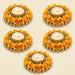 Golden floral tealight candle holders adorned with artificial yellow roses and pearls for festive home decor