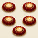 Rose candle holder tealight stand adorned with red roses gold and pearl accents for festive home decor