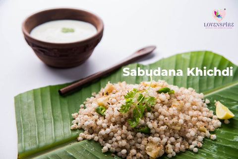 Sabudana Khichdi on banana leaf