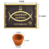 Saffron Sandalwood terracotta dhoop cup with flared rim and tapered base