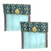 Blue and gold embroidered fabric saree cover with sheer light blue lining and button closure for storage and organization