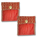 Red and gold embroidered fabric saree covers with button closure for storage and wardrobe organization