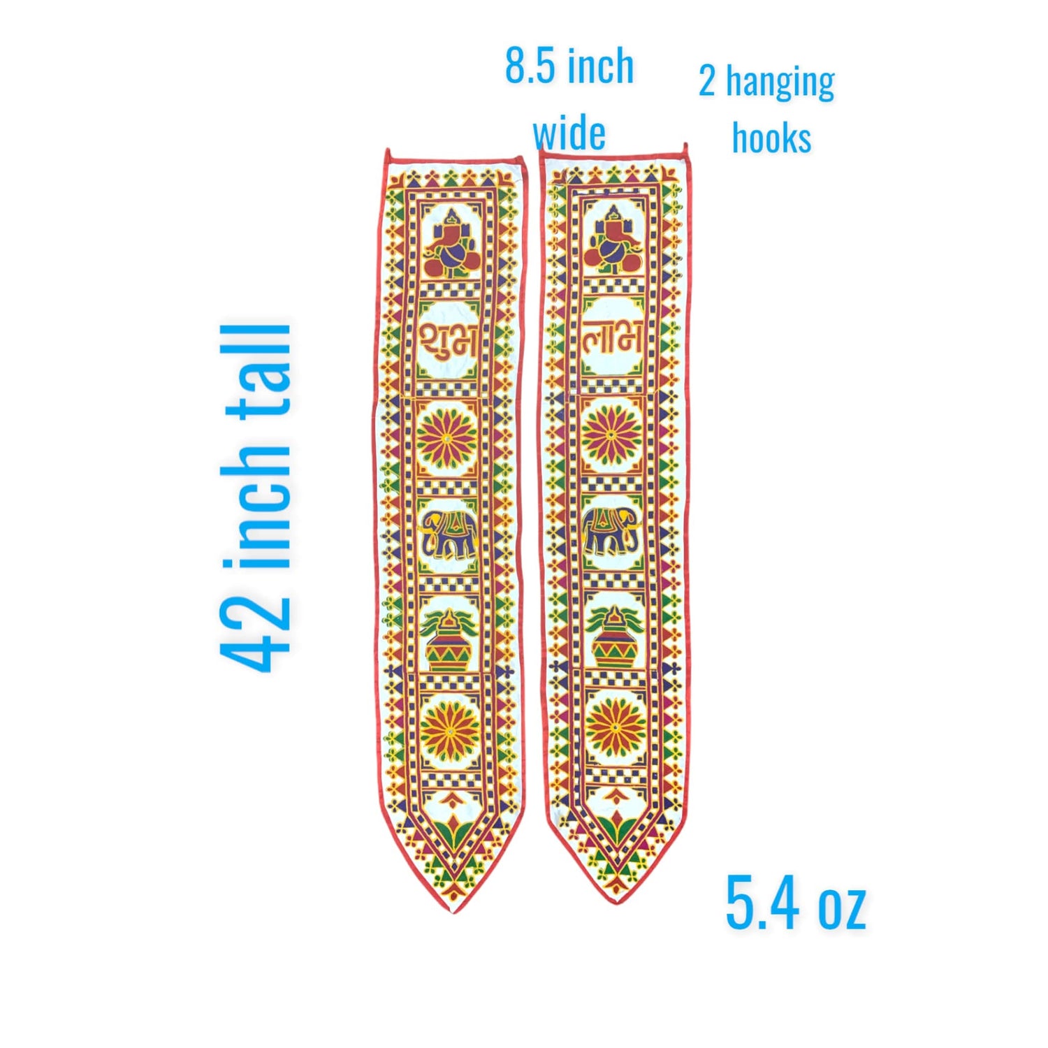 3 Pcs Indian Fabric Door Toran 42 Inch Ganesha Shubh Labh Bhandarwal Hanging Valance Traditional Wall Decorative for Window Home Temple Decor Wedding Diwali Navratri Puja Housewarming Decor - LoveNspire