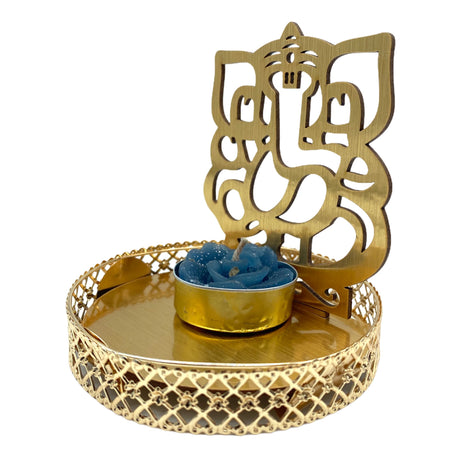 Shadow ganesha tealight candle holder festival of light