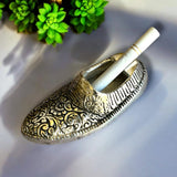Ashtray German Silver Shoe Shape Ash Tray Tabletop Cigarette Ashtrays for Outdoor, Indoor, Home, Office, and Restaurant Use - Patio Desktop Decor Cigar Ash Holder Gift for Smokers Men Women - LoveNspire