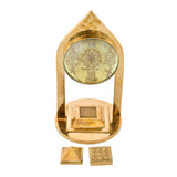 Vastu pillar pyramid and shri yantra with magnifying glass