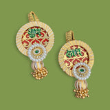 Decorative Shubh Labh wall hanging with pearls and gems for Indian traditional decor