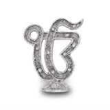 Silver coated ek onkar symbol ik stand sikh home decor