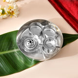 Shiny silver plated 5-piece pooja thali set with intricate floral and star designs for Indian religious rituals
