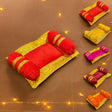 Mini laddu gopal velvet asan takiya pillow set for lord