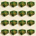 Small handmade jewelry box brocade gift boxes in green and gold with metallic clasps for indian pakistani wedding favors