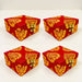 Small handmade red fabric jewelry boxes with gold damask patterns and brass clasps for indian pakistani wedding favors