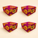 Small handmade jewelry box brocade gift boxes in vibrant magenta with gold floral patterns and brass clasps for weddings