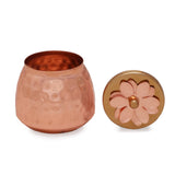 Hammered copper plating dryfruits jar with lid decorative