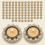 Bulk small pearl gold tealight candle holders with diamond accents festive decor for diwali navratri christmas thanksgiving