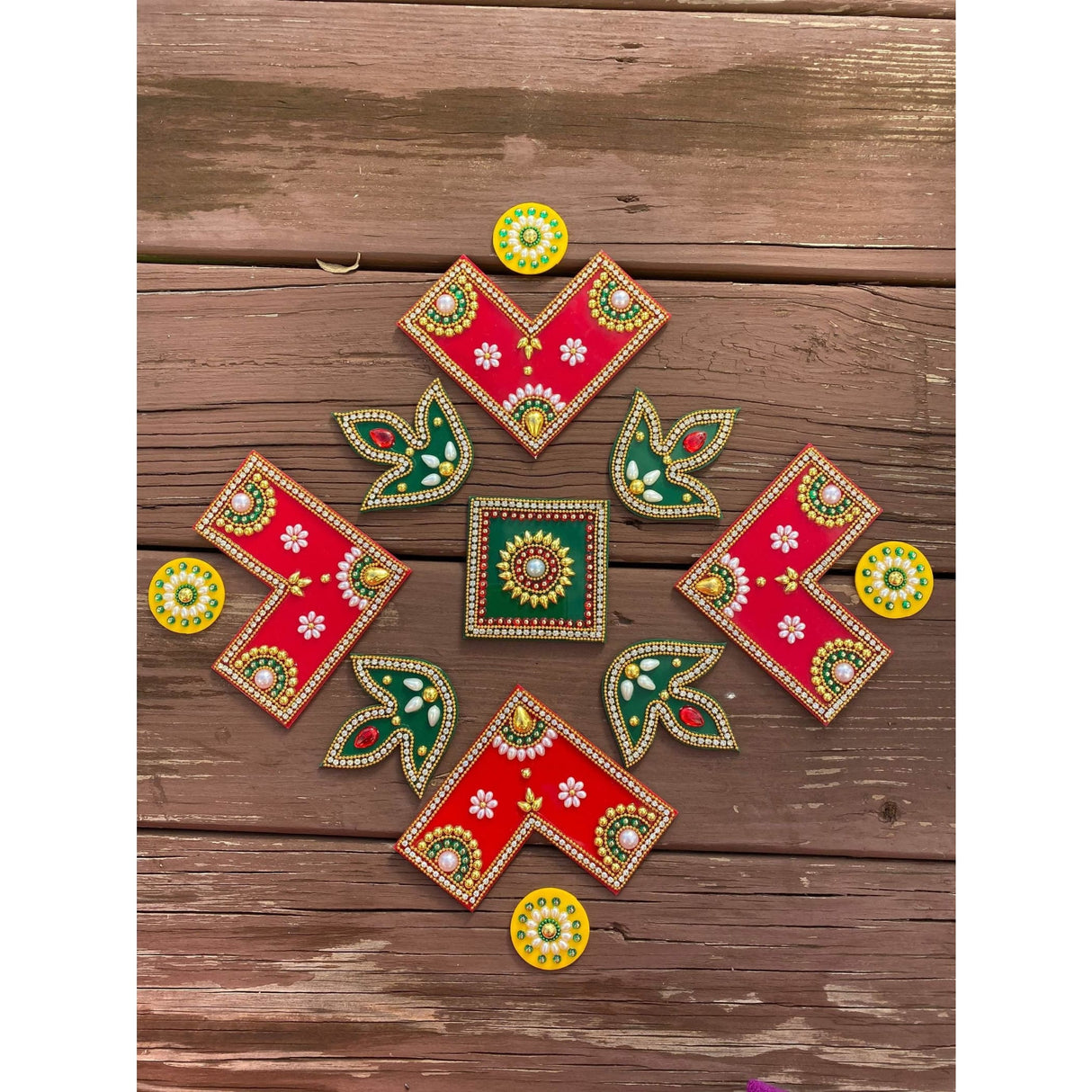 Swastik acrylic rangoli diwali set decor decoration gift