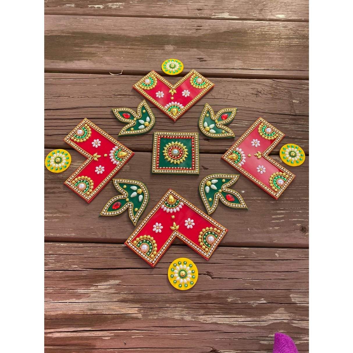 Swastik acrylic rangoli diwali set decor decoration gift