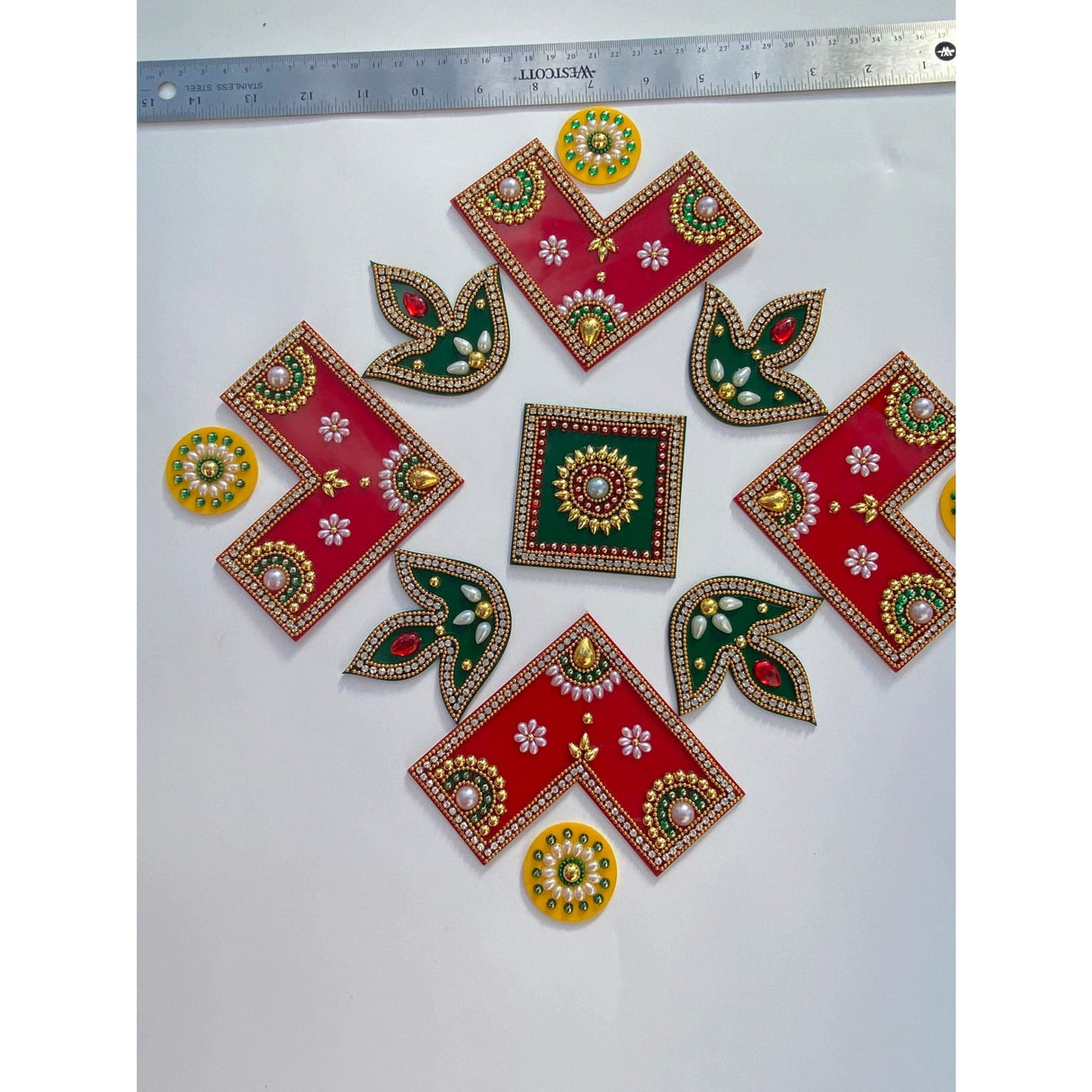 Swastik acrylic rangoli diwali set decor decoration gift