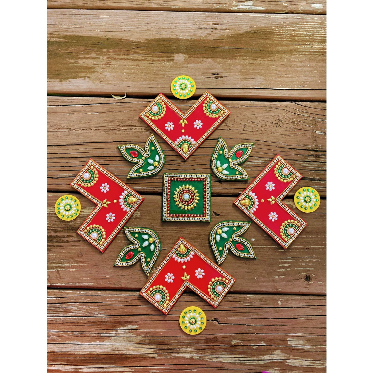 Swastik acrylic rangoli diwali set decor decoration gift