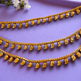 Three gold paisley-dangling chains for Indian traditional wedding jewelry