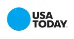USA TODAY logo featuring bold black text on a white background with a blue circular element.