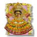 Ornate golden Hindu goddess face figure for Vara Lakshmi Vratam Navaratri puja