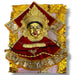 Golden Hindu deity wall hanging depicting Mahalaxmi Goddess for Navaratri and temple decor