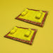 Pack of 2 velvet asan takiya pillows for Laddu Gopal in yellow trays