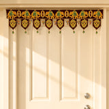 Elephant velvet fabric door toran with maroon gold embroidery and green beaded tassels for traditional home decor