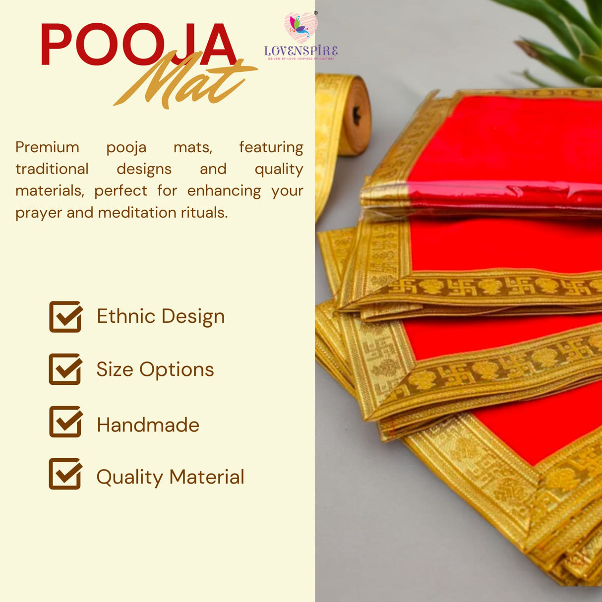 Velvet pooja mat aasan cloth for god goddess idol puja asan