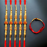 Wholesale 5 10 rudraksh rakhi for brother poojan thread