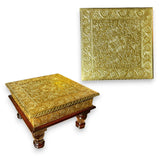 Chowki for pooja handcrafted traditional gold plated wooden