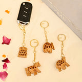 4Pc Wooden Keychain Amulet Keyring Door Car Key Chains Good Luck Key Holder for Thanksgiving Housewarming Gift - LoveNspire