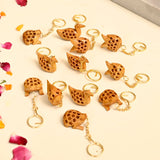 4Pc Wooden Keychain Amulet Keyring Door Car Key Chains Good Luck Key Holder for Thanksgiving Housewarming Gift - LoveNspire