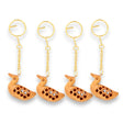 4Pc Wooden Keychain Amulet Keyring Door Car Key Chains Good Luck Key Holder for Thanksgiving Housewarming Gift - LoveNspire