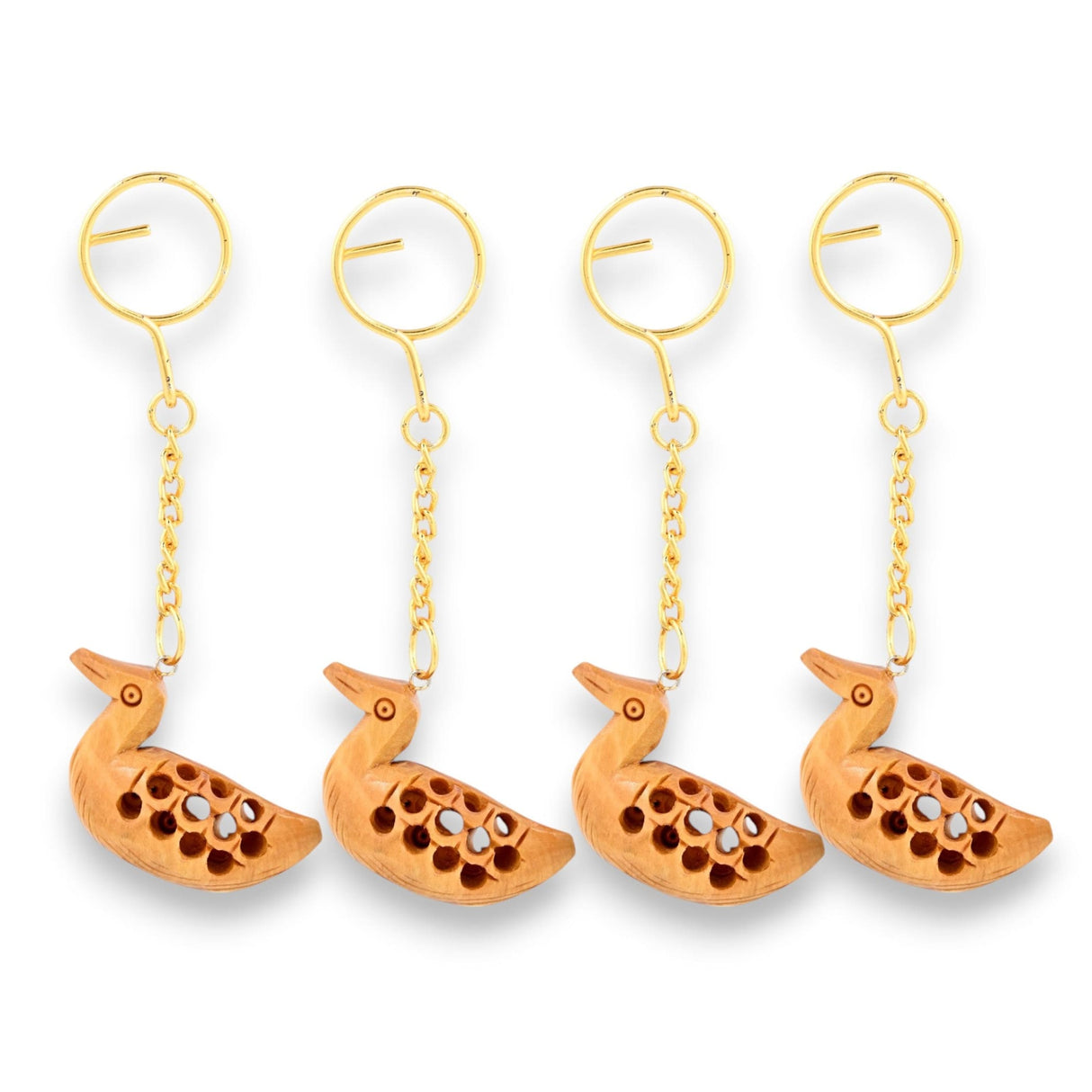 4Pc Wooden Keychain Amulet Keyring Door Car Key Chains Good Luck Key Holder for Thanksgiving Housewarming Gift - LoveNspire
