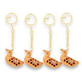 4Pc Wooden Keychain Amulet Keyring Door Car Key Chains Good Luck Key Holder for Thanksgiving Housewarming Gift - LoveNspire