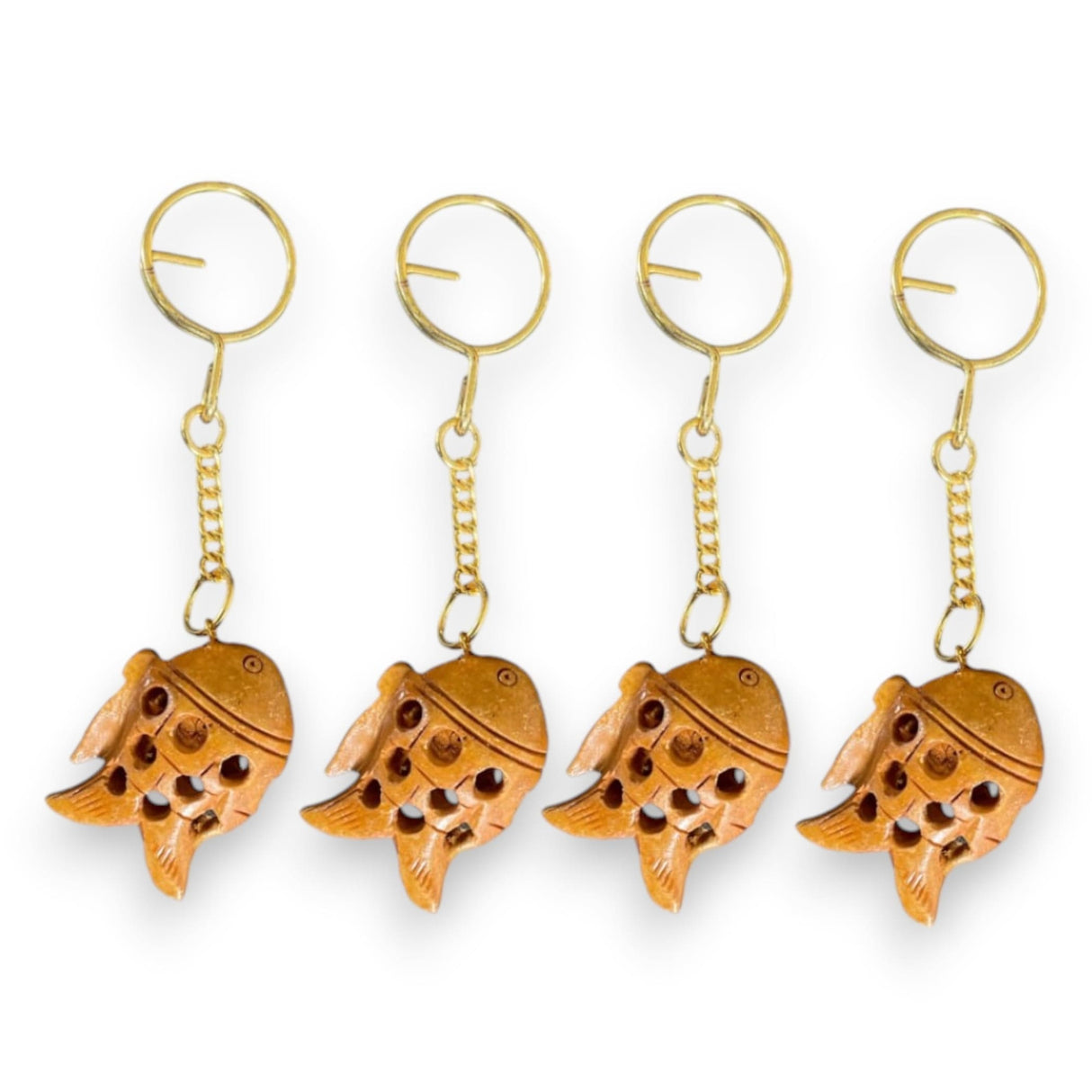 4Pc Wooden Keychain Amulet Keyring Door Car Key Chains Good Luck Key Holder for Thanksgiving Housewarming Gift - LoveNspire